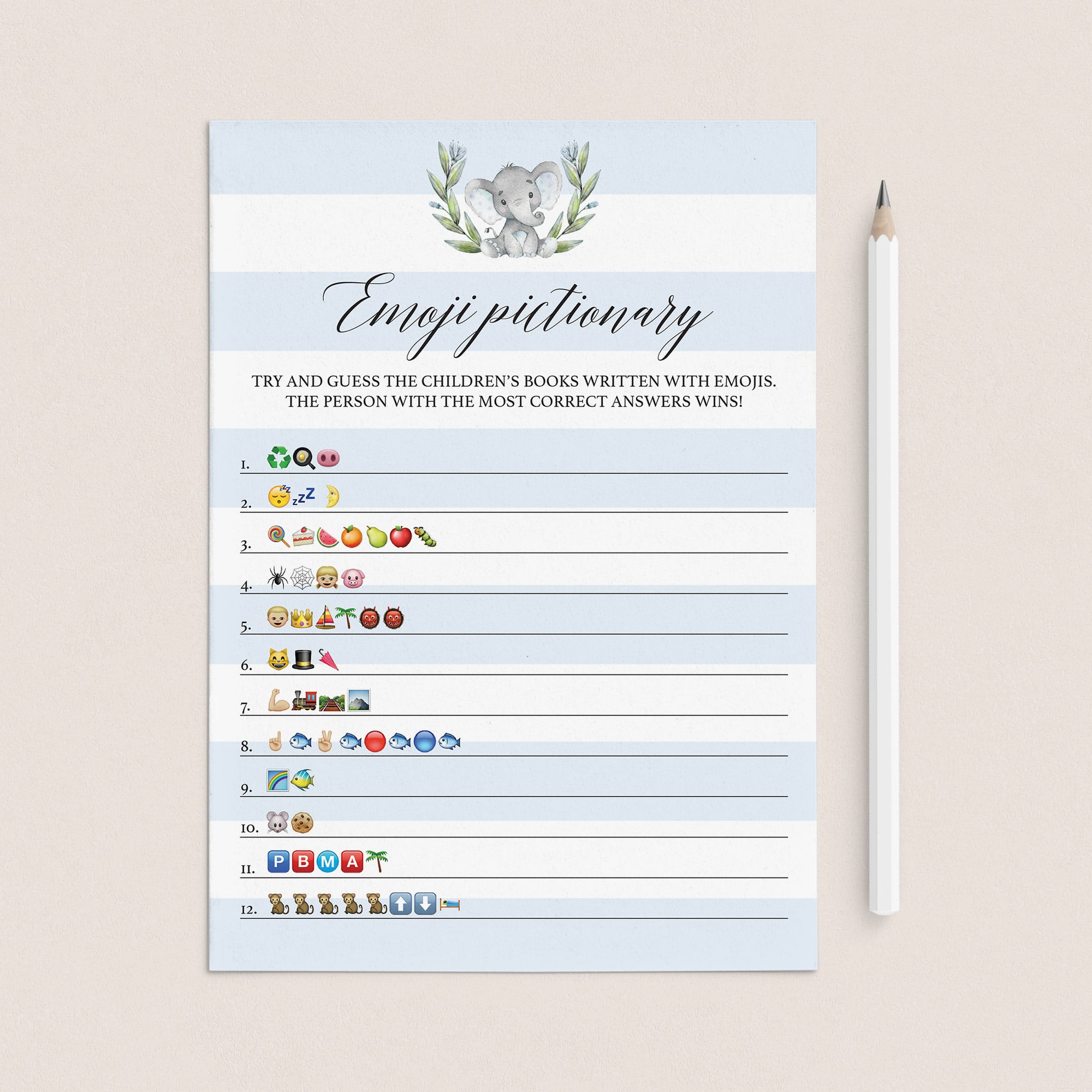 Childrens books emoji game for boy baby shower by LittleSizzle