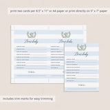 Baby Boy Shower Games printable wishes card by LittleSizzle