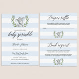 Blue baby sprinkle invitation set templates by LittleSizzle