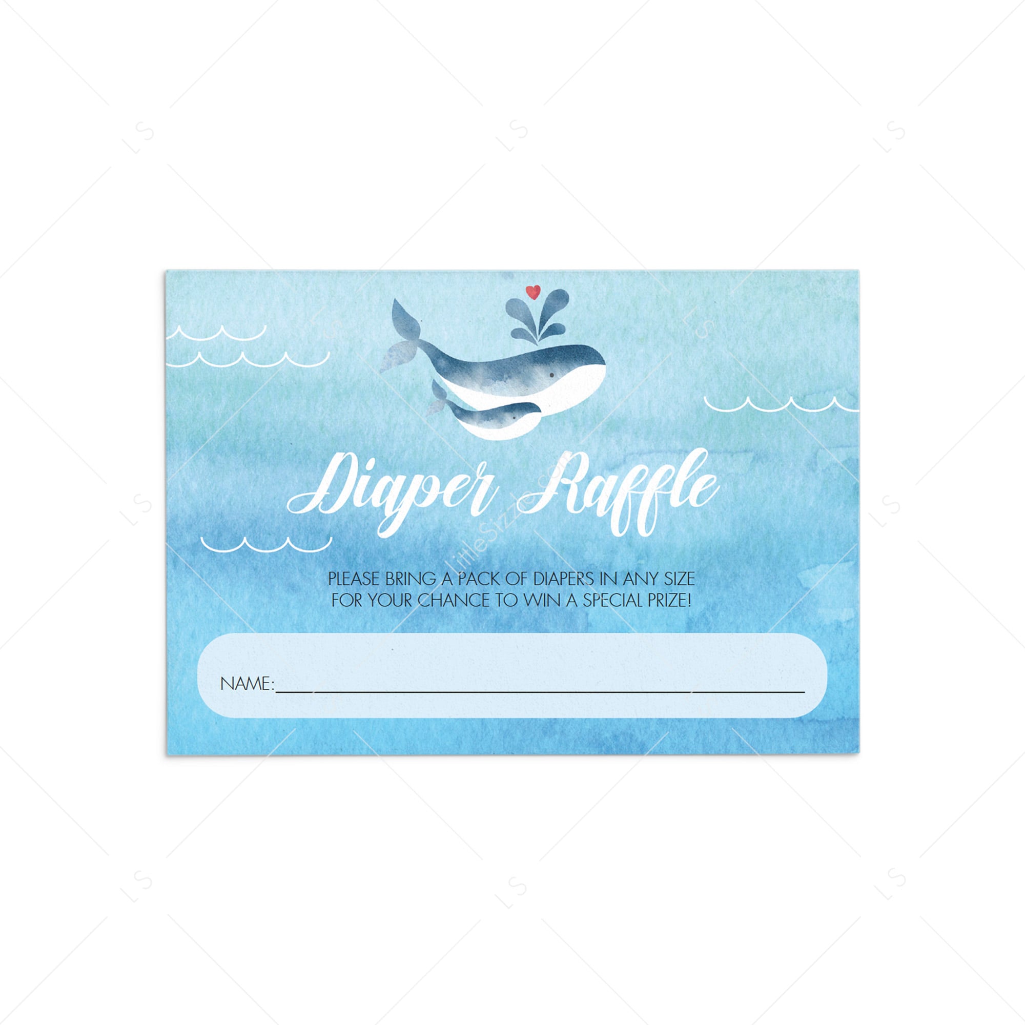 Blue diaper raffle tickets for baby shower by LittleSizzle