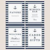 Nautical Party Signs Bundle Printable Instant Download by LittleSizzle