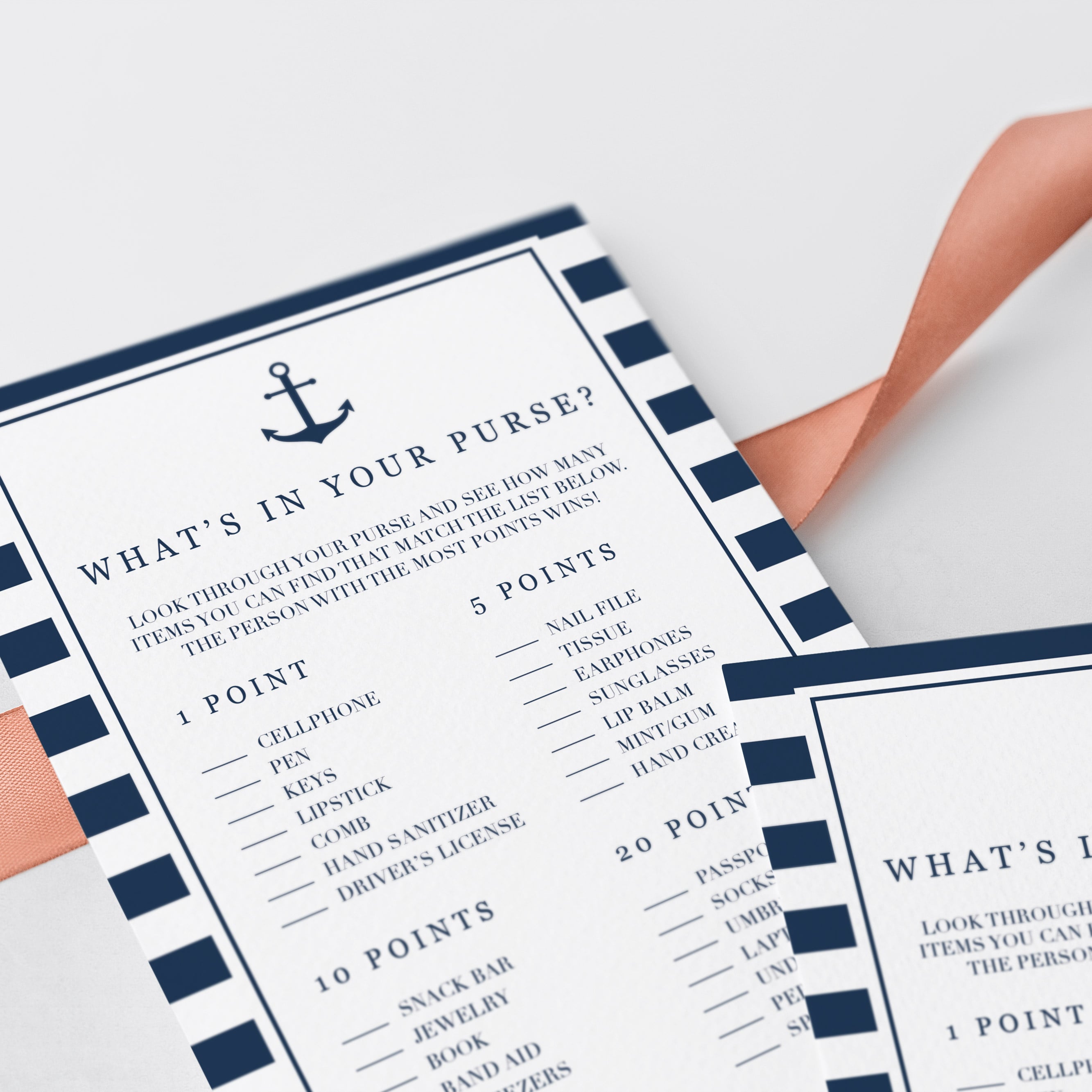 whats in your purse game printable