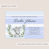 Baby Elephant Themed Invitation by LittleSizzle