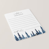 Advice Cards for Baby Shower Winter Forest