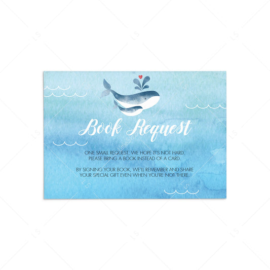 Blue whale baby book request card by LittleSizzle