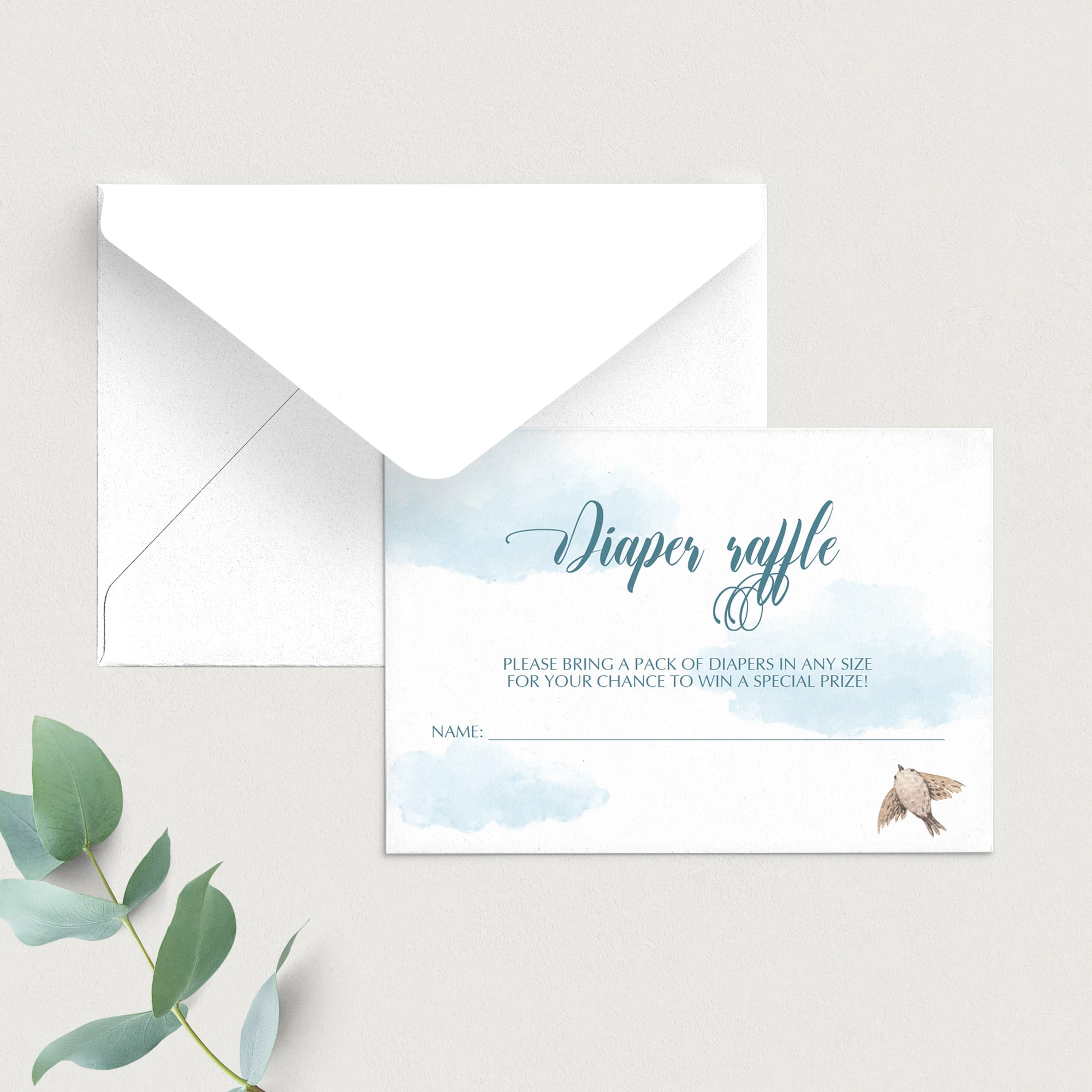 Diaper raffle cards for baby shower hot air balloon by LittleSizzle