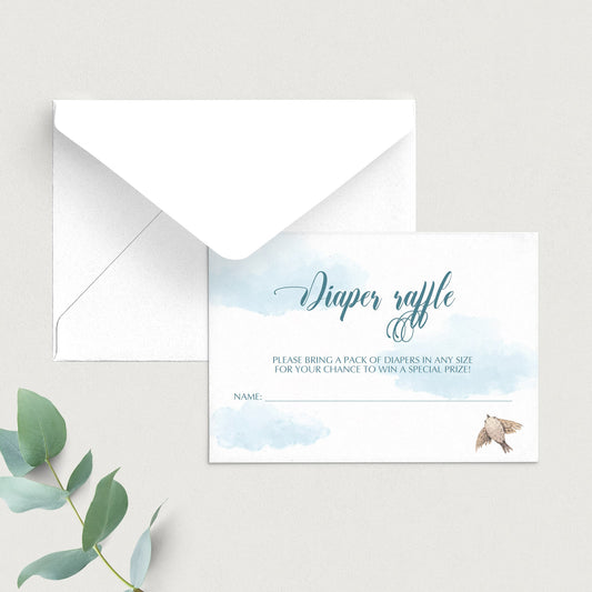 Diaper raffle cards for baby shower hot air balloon by LittleSizzle
