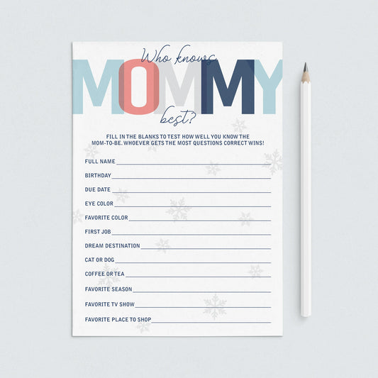 Instant download snowflake shower game by LittleSizzle