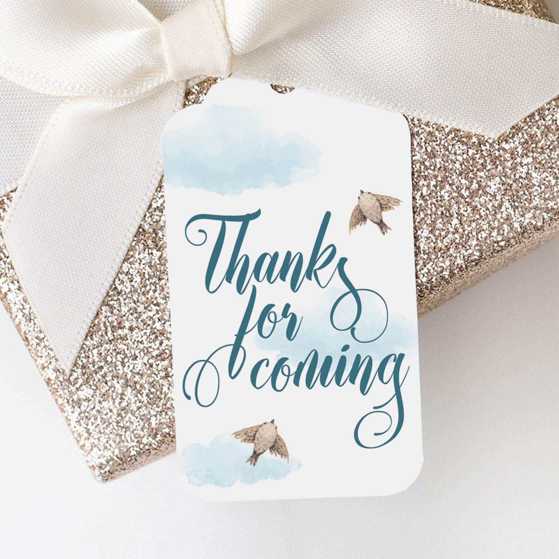 Printable blue clouds favor tags for boy shower by LittleSizzle