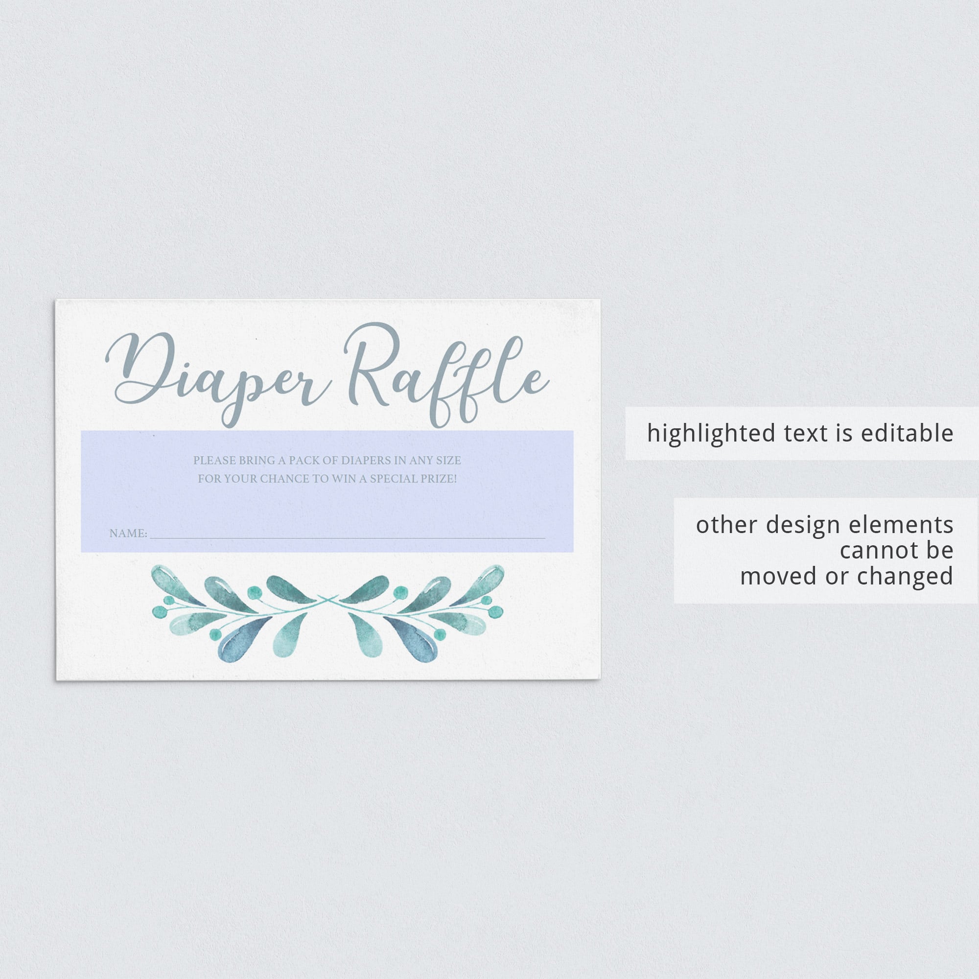 Blue watercolor wreath baby shower games by LittleSizzle