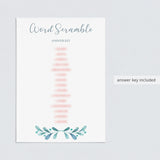 Baby Shower Word Scramble Game with Answers