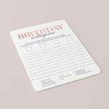 Girl First Birthday Party Game Scattergories Printable