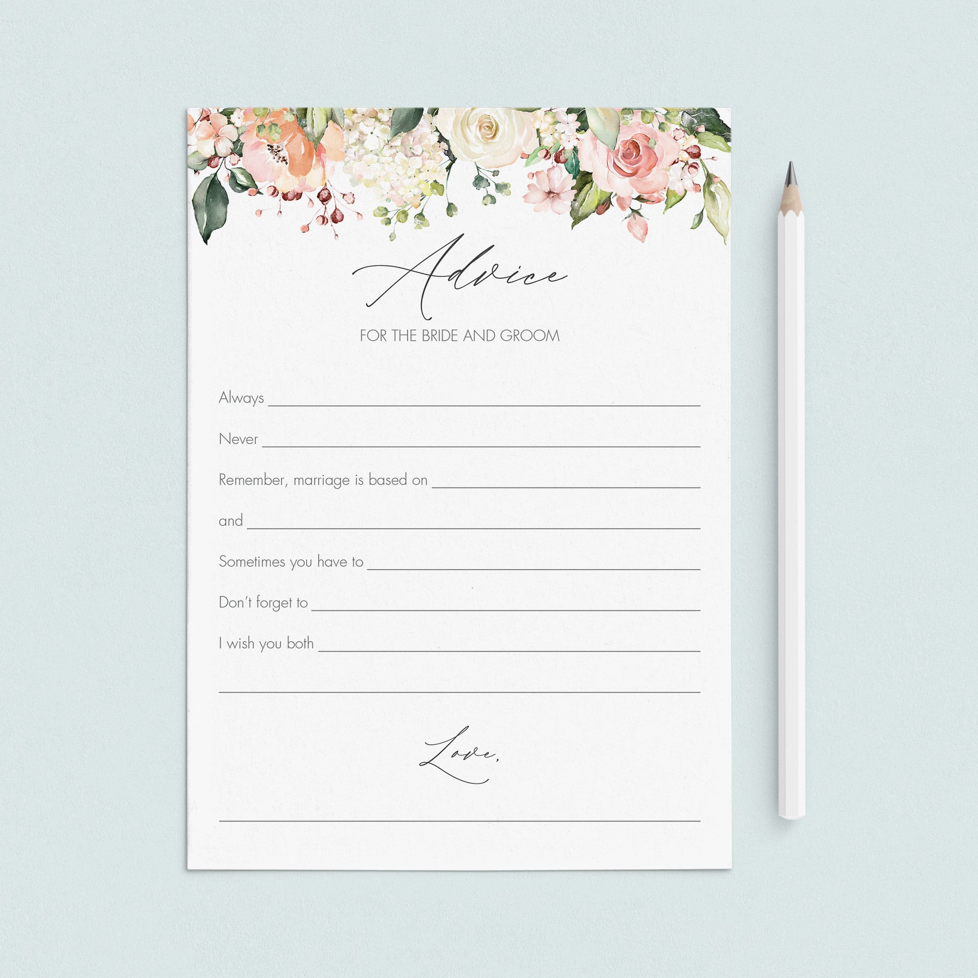 blush advice for the bride cards