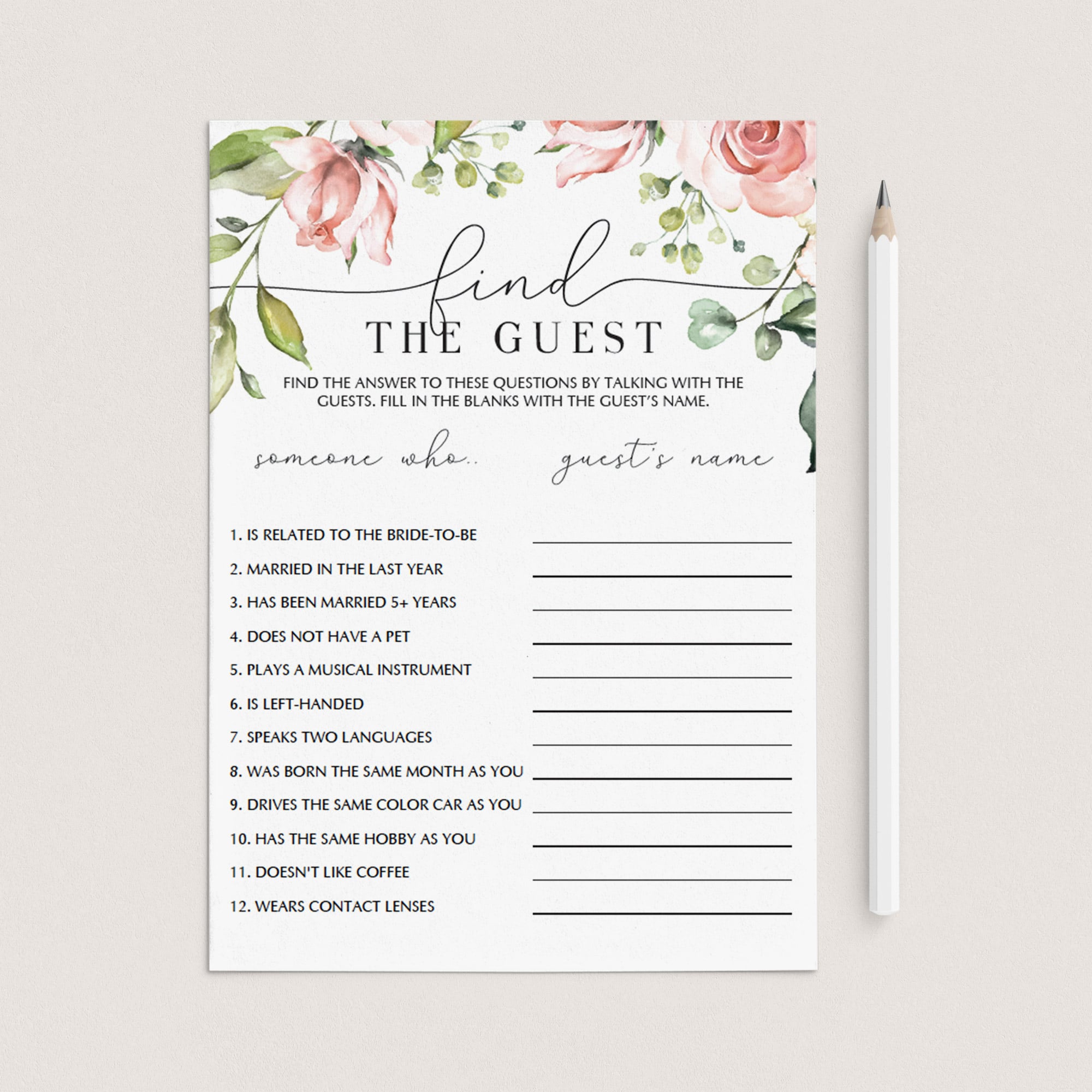 blush bridal shower icebreaker game ideas