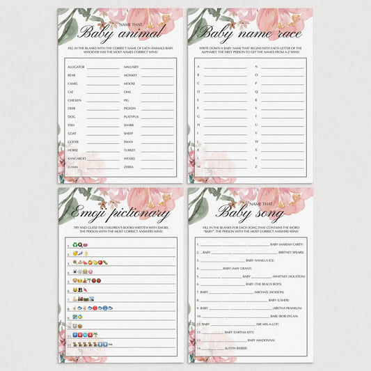 Whimsical Baby Shower Games Package Printable by LittleSizzle