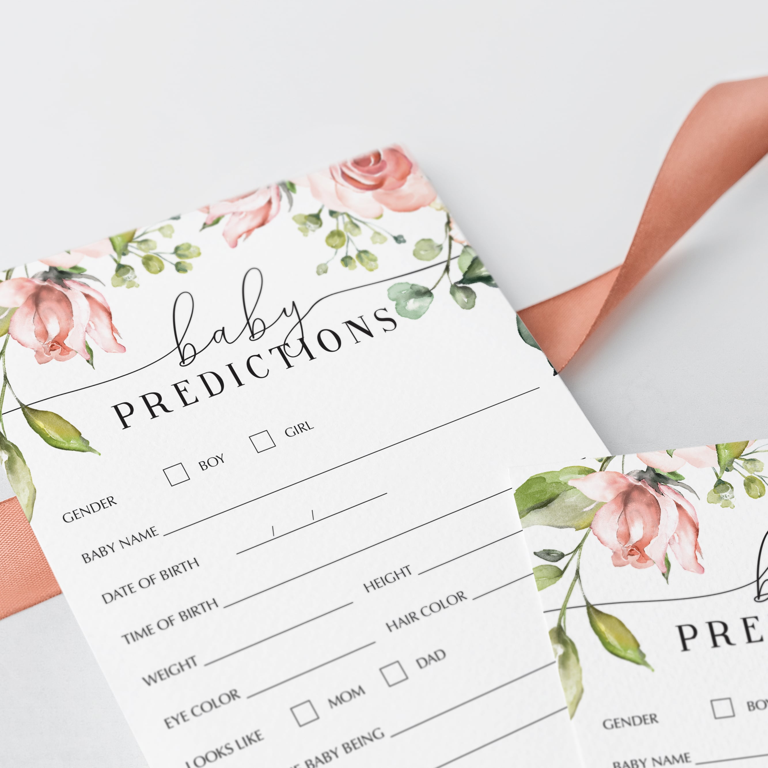 Blush baby shower game guessing predictions by LittleSizzle