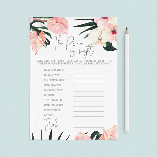 Summer Baby Shower The Price Is Right Game Printable by LittleSizzle