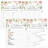 Blush floral baby shower games pack instant download by LittleSizzle