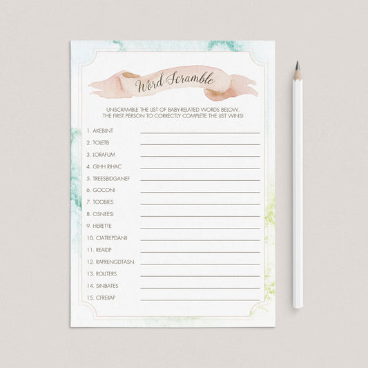 Baby Word Scramble Game With Answers Printable by LittleSizzle