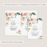 Blush Floral Baby Party Invitation and Cards DIY