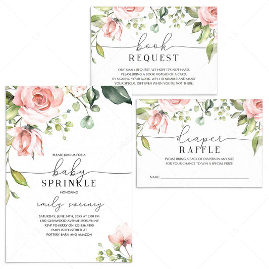 Floral BabySprinkle Invitation Bundle Templates by LittleSizzle