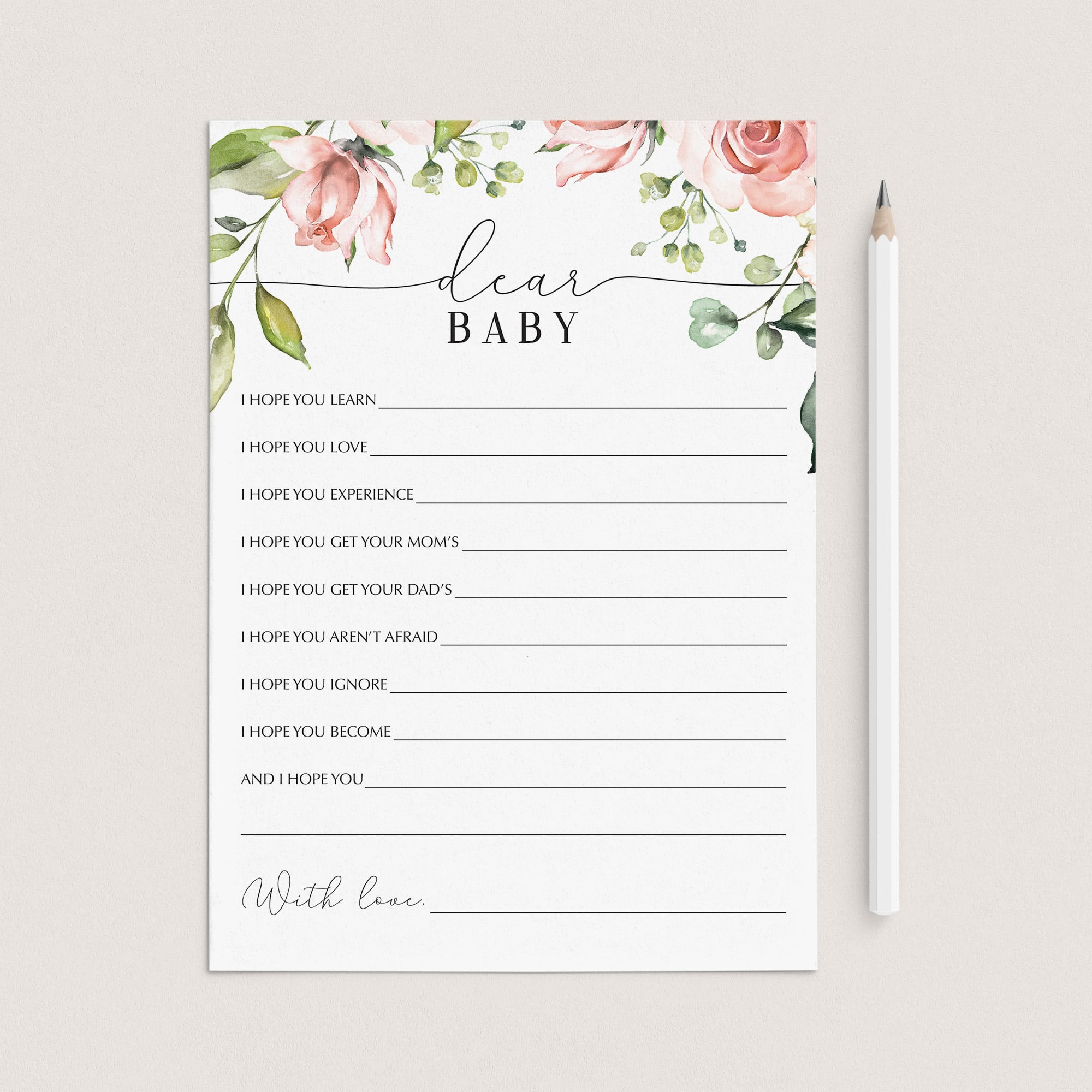 Flower baby party games dear baby wishes by LittleSizzle