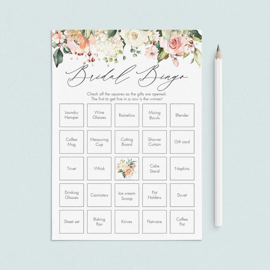 floral bridal bingo template download by LittleSizzle