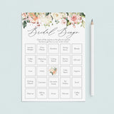floral bridal bingo template download by LittleSizzle
