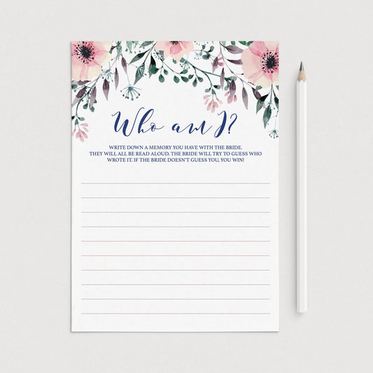 Unique Bridal Shower Game Who Am I Memories by LittleSizzle