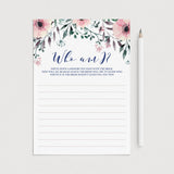 Unique Bridal Shower Game Who Am I Memories by LittleSizzle