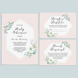 Blush and white baby shower invitation set by LittleSizzle