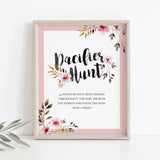 Blush floral baby shower decorations pacifier hunt by LittleSizzle