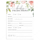 Baby predictions guessing game for baby shower by LittleSizzle