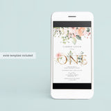 Watercolor blush floral first birthday invite by LittleSizzle