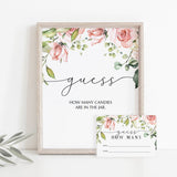 Guess How Many Game Template Blush Floral