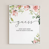 Guess How Many Game Template Blush Floral