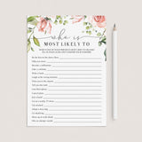 Fun Ladies Night Game Who Is Most Likely To Printable by LittleSizzle