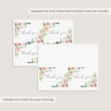 Pink flowers baby shower thank you cards by LittleSizzle