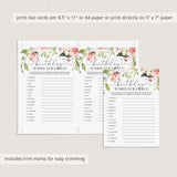 Blush Floral Girl Birthday Party Games Bundle
