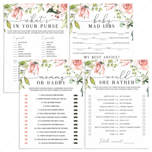 Garden theme baby shower games package printable by LittleSizzle