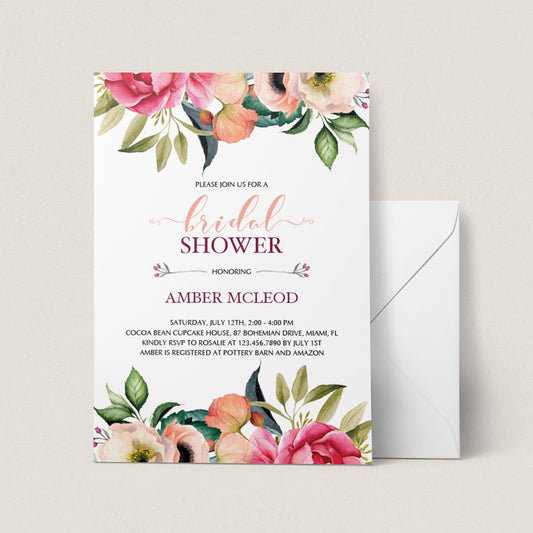 Boho Chic Bridal Shower Invitation PDF Template by LittleSizzle