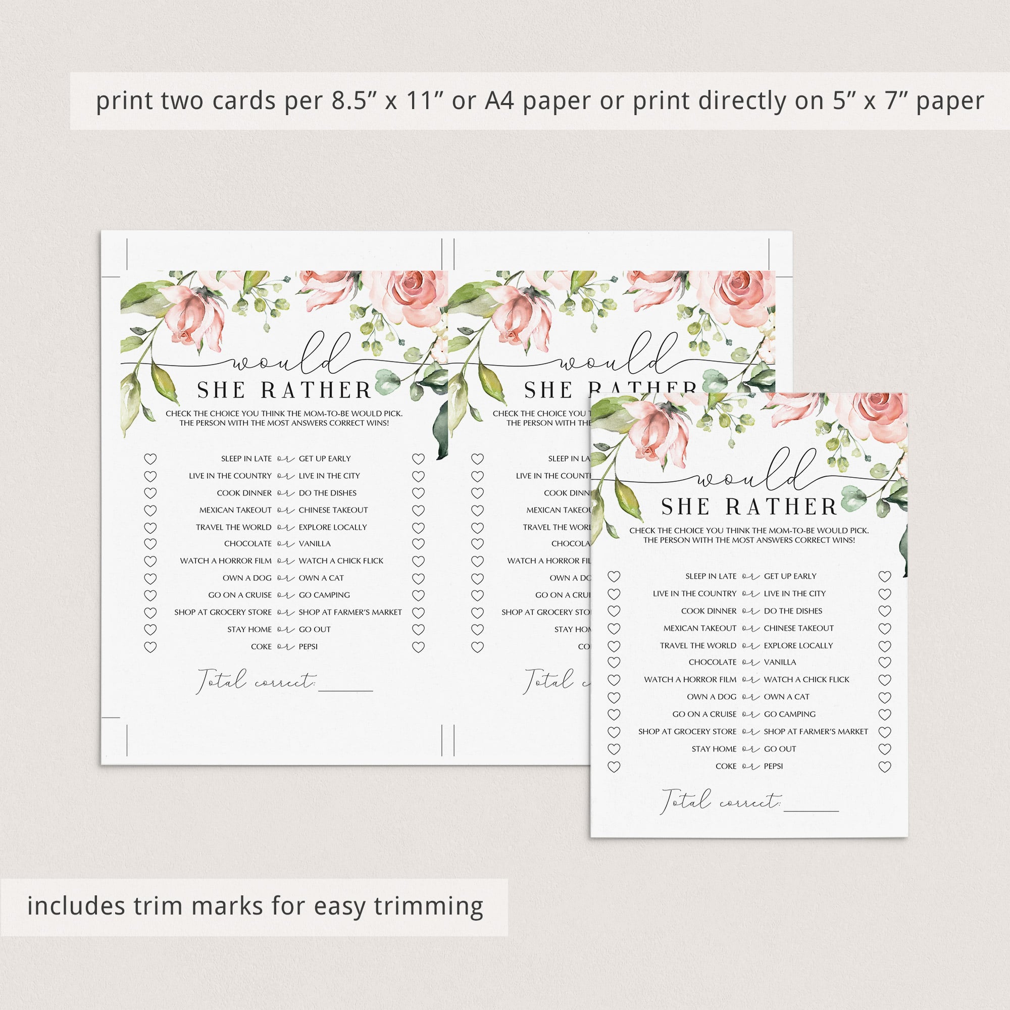 Printable baby shower games kit garden theme by LittleSizzle
