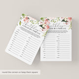 Blush Floral Girl Birthday Party Games Bundle