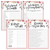 Floral themed DIY baby shower games bundle printable by LittleSizzle
