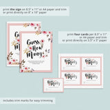 Blush pink watercolor baby shower activities by LittleSizzle