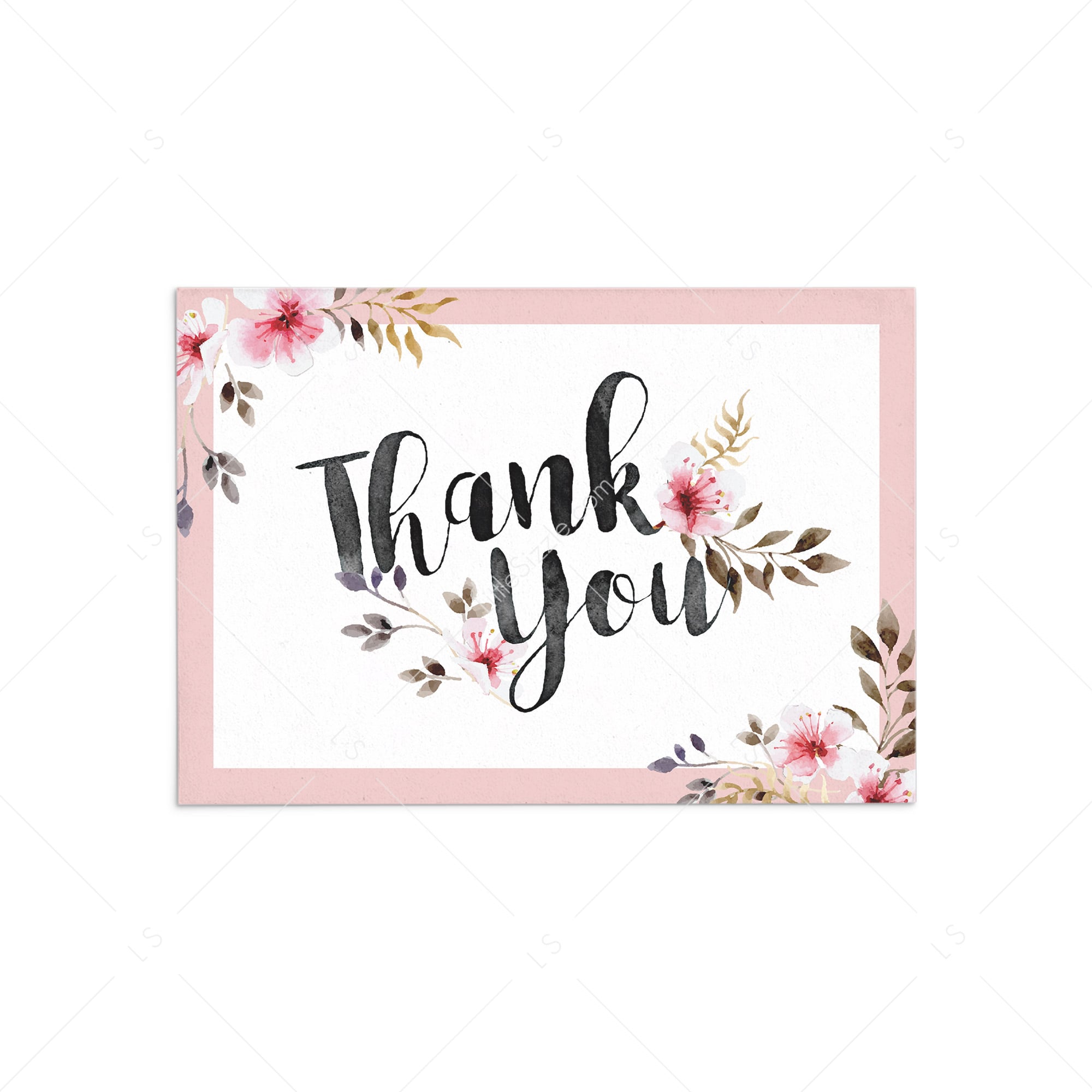 Floral thank you notes printable blush pink by LittleSizzle