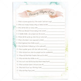 Watercolor Baby Nursery Rhyme Quiz Printable by LittleSizzle
