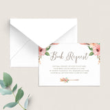 Baby Shower Book Request Card with Watercolor Roses by LittleSizzle