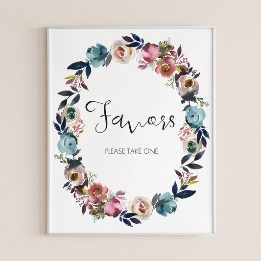 Printable boho shower favors sign download by LittleSizzle