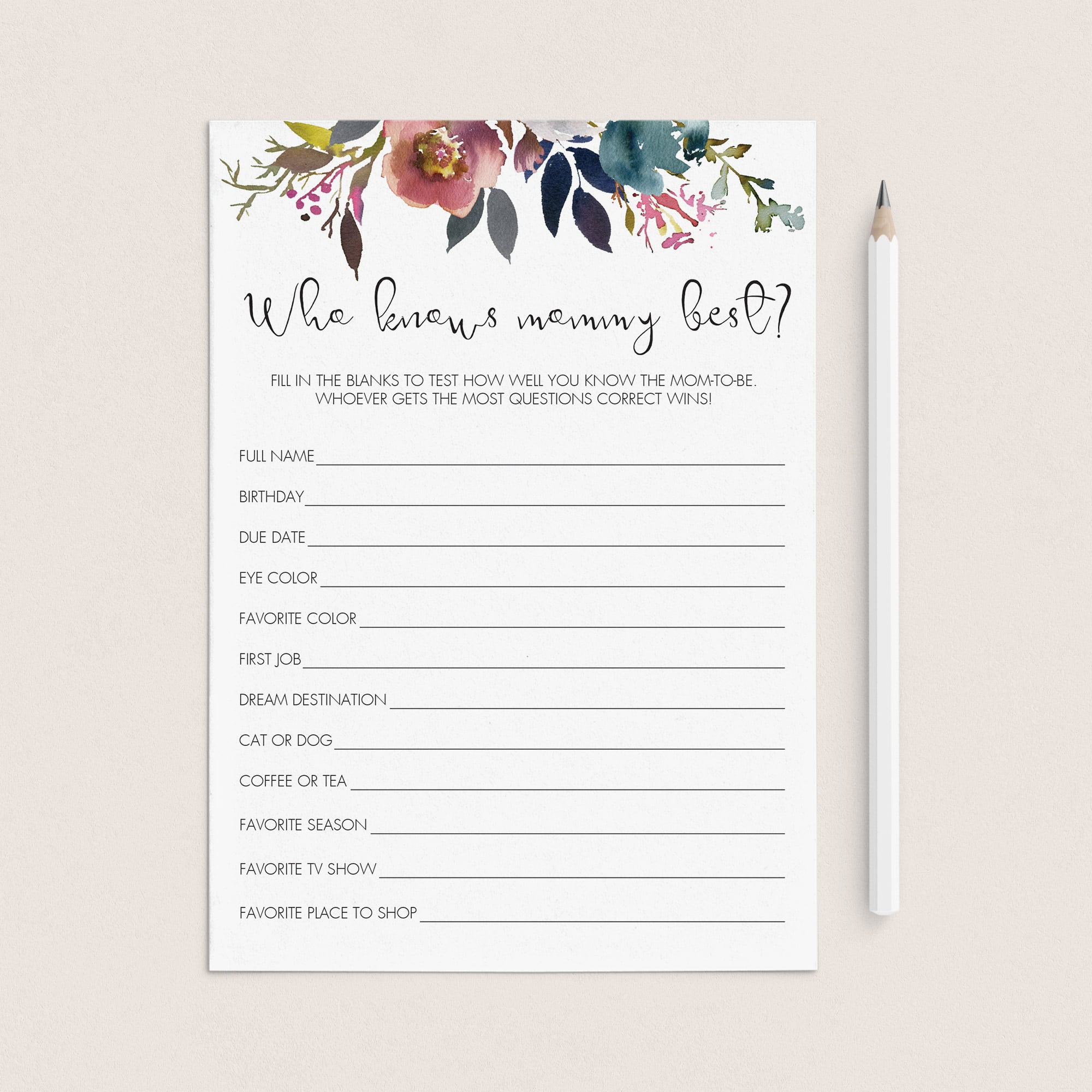 Mommy best baby shower game boho themed by LittleSizzle